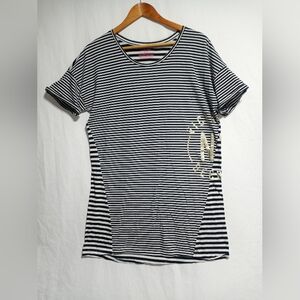 Victoria's Secret Black & White Striped Night Shirt Size Medium